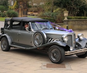 Vintage wedding car Stock Photo
