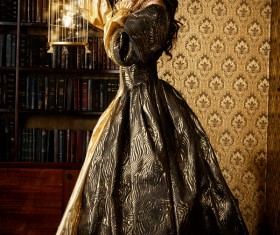 Wearing a retro dress woman Stock Photo 01