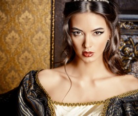 Wearing a retro dress woman Stock Photo 02