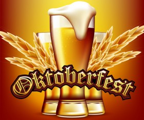 Wheat beer poster template vector material