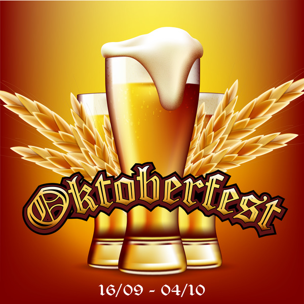 Wheat beer poster template vector material