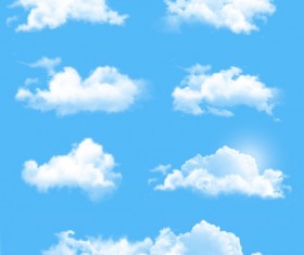 White cloud design vectors set 01