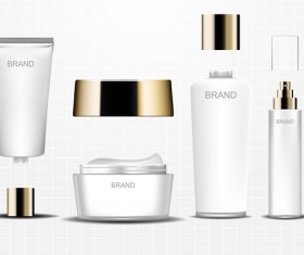 White cosmetic adv poster template vector