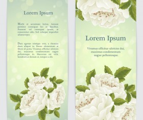 White flower banner template vector