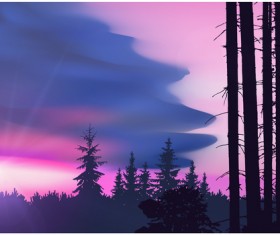 Wild nature landscape vector material 01