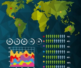 World infographic template vector material 01