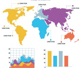 World infographic template vector material 02