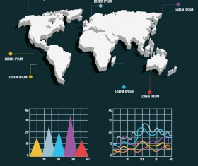 World infographic template vector material 03