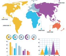 World infographic template vector material 04