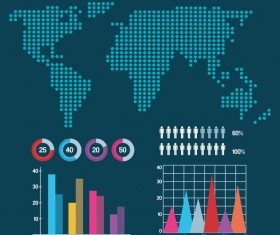 World infographic template vector material 05