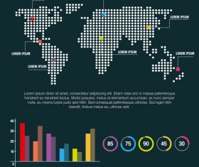 World infographic template vector material 06