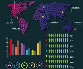 World infographic template vector material 07