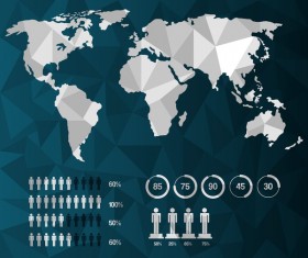 World infographic template vector material 08