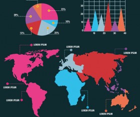 World infographic template vector material 10