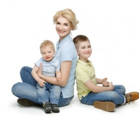 Young beautiful mother with children Stock Photo 06