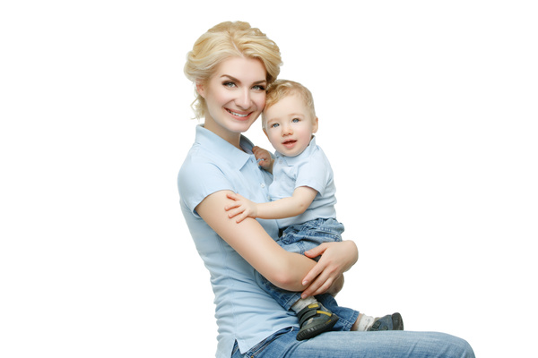 Young beautiful mother with children Stock Photo 08