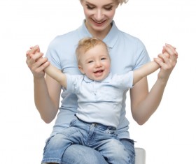 Young beautiful mother with children Stock Photo 11