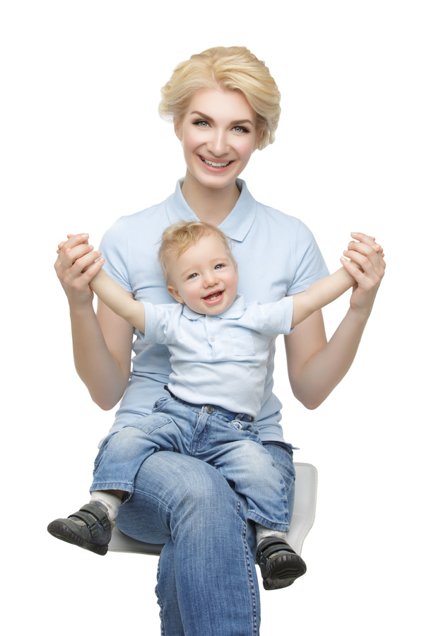 Young beautiful mother with children Stock Photo 12