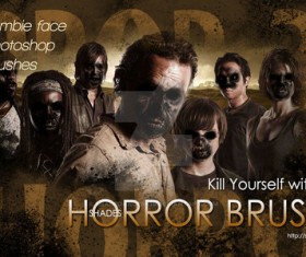 Zombie faces photoshop brushes