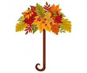 autumn leaves umbrella vector material