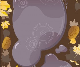 autumn leaves with brown background vector
