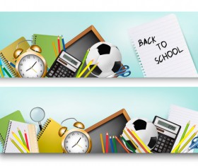 back to school banners vector 02