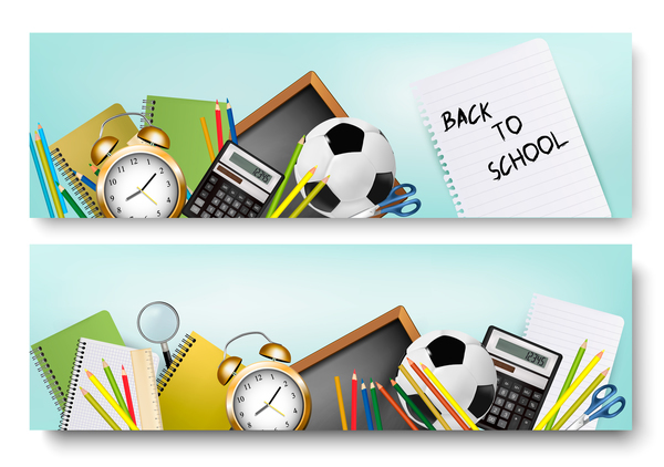 back to school banners vector 02