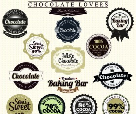 baking bar with chocolate badge with labels vector set