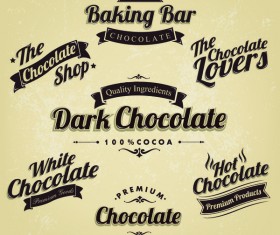 baking bar with chocolate vintege labels vector