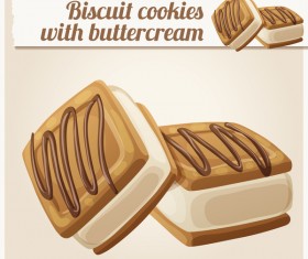 biscuit cookies with butter cream vector