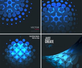 blue tech with black background vector 01