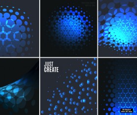 blue tech with black background vector 03