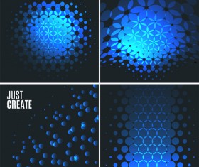 blue tech with black background vector 05