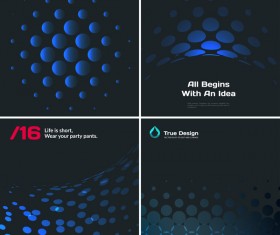 blue tech with black background vector 06