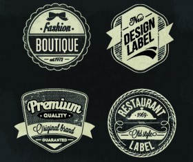 boutique restaurant labels retro vector