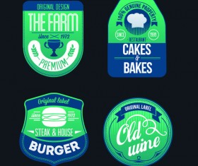 burger with wine with bakes and farm labels vector