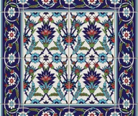 ceramic tile floral decor pattern vector