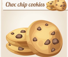 chocolate chip cookie vector