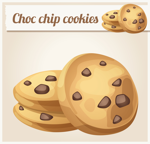 chocolate chip cookie vector