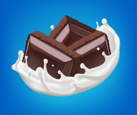 chocolate with milk splash vector illustration