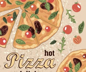 delicious pizza background vectors