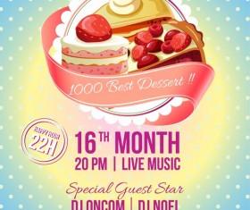 dessert festival poster vector template