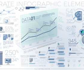 detailed corporate infographic template vector 04