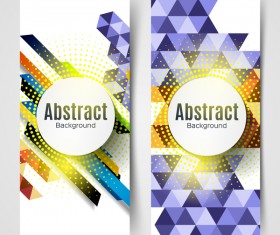 halftone geometric vertical banners vector 01