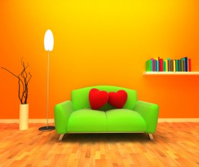 indoor decorative sofa Stock Photo