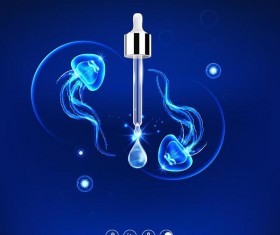 jellyfish cosmetics ad poster template vector 01