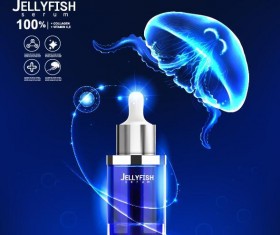 jellyfish cosmetics ad poster template vector 02