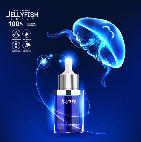 jellyfish cosmetics ad poster template vector 02