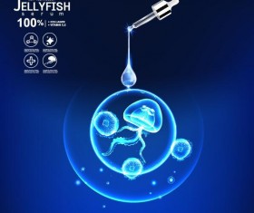 jellyfish cosmetics ad poster template vector 03