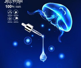 jellyfish cosmetics ad poster template vector 04